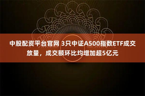 中股配资平台官网 3只中证A500指数ETF成交放量，成交额环比均增加超5亿元