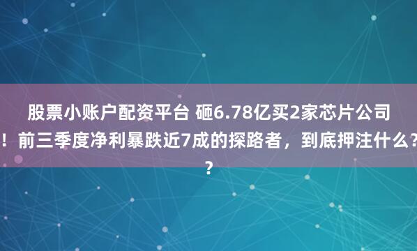 股票小账户配资平台 砸6.78亿买2家芯片公司！前三季度净利暴跌近7成的探路者，到底押注什么？