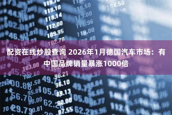配资在线炒股查询 2026年1月德国汽车市场：有中国品牌销量暴涨1000倍
